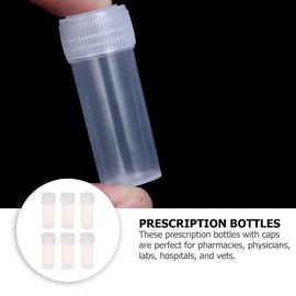 FOMIYES 50pcs Vial Clear Plastic Bottles Mini Pill Box Powder Dispenser Pill Vials Empty Tablet Bottles Transparent Clear Bottle Refillable Bottles Plastic Sample Bottle Screw Cap White