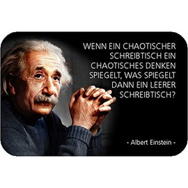 Schatzmix Tin Sign with Saying Einstein Chaotic Desk Metal Sign Wall Decoration 20 x 30 cm Tin Sign