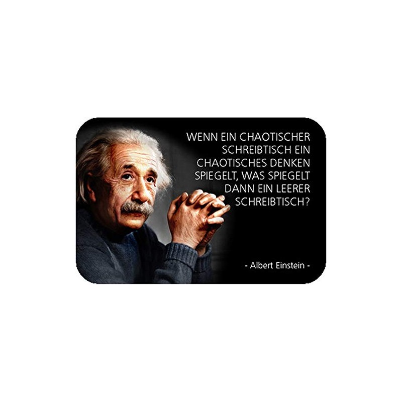 Schatzmix Tin Sign with Saying Einstein Chaotic Desk Metal Sign