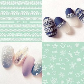 DTL.3D Nail Stickers 16 Types Christmas Nails/Winter Nails/Flowers / DTL.3D 네일스티커16종 크리스마스네일/겨울네일/꽃