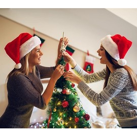 MUZENS 2PCS Gorro Navidad, Sombrero de Fiesta de Navidad para Niños Adultos, Terciopelo Sombrero de Santa Rojo, Sombrero de Navideño para Fiesta de Navidad Decoración y Regalo de Año Nuevo (Adultos)