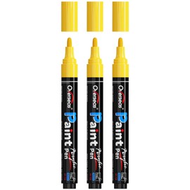 Overseas Yellow Paint Pens Paint Markers - Permanent Acrylic Markers 3 Pack, Water Based, Quick Dry, Waterproof Paint Marker Pen for Rock, Wood, Plastic, Metal, Canvas, Glass, Fabric, Mugs. Medium Tip