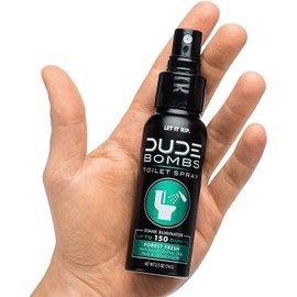 Flushable Wipes with DUDE Bombs Toilet Spray - Mint Chill Extra-Large Adult Wet Wipes with Eucalyptus & Tea Tree Oil - Forest Fresh Stank Eliminator