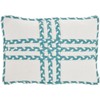 Mina Victory Outdoor Pillows Criss Cross Braids Turquoise 14" x