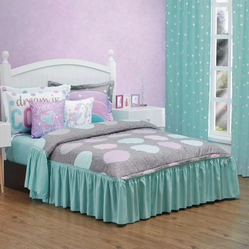 Colibrí Edre Colcha Individual Con Cojin Magic Unicornio