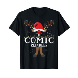 The Comic Reindeer Christmas Holiday Pajama T-Shirt