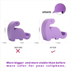 Plinrise Animal Desk Stand, Update Dinosaur Silicone Office Phone Holder, Creative Tablet Stand Mounts, Size: 1.3" X 3.1" X 2.8" (Purple)