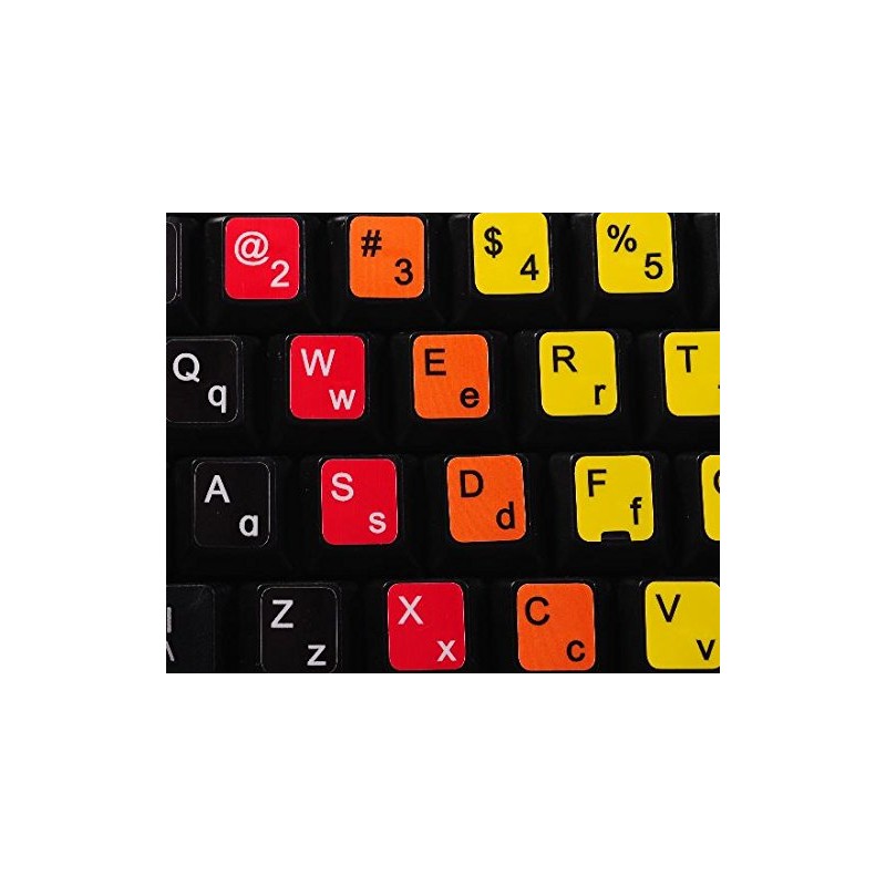 4Keyboard Learning English US Colored Keyboard Stickers (Lower & Upper