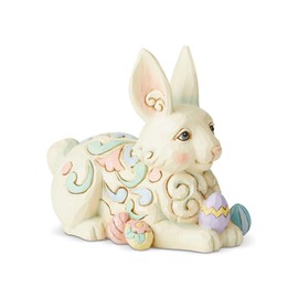 Enesco Jim Shore Heartwood Creek Bunny with Easter Eggs Miniature Figurine, 3.4 Inch, Multicolor