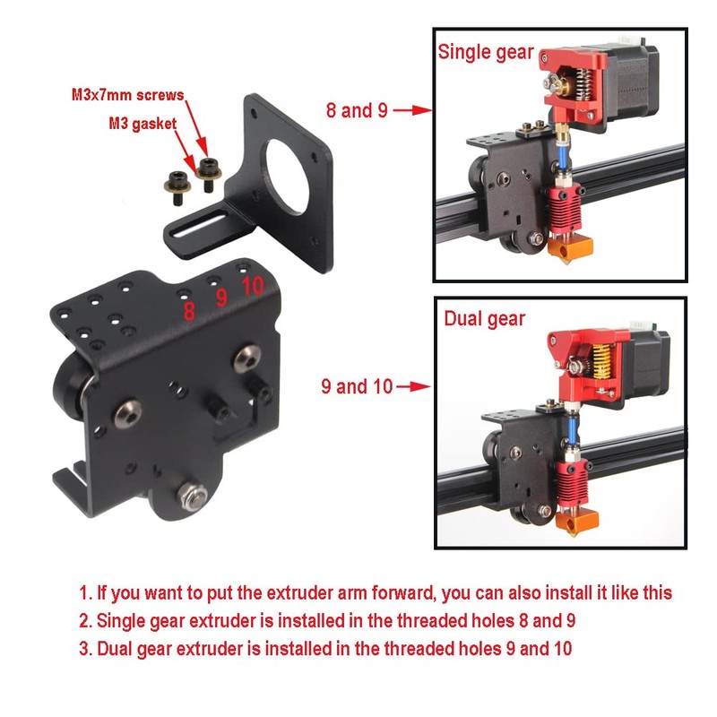 Befenybay Kit de placa de soporte para extrusora de doble