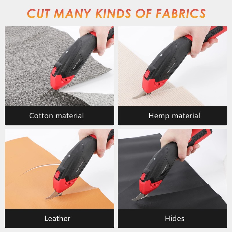 CGOLDENWALL Cordless Electric Fabric Scissors Lightweight & Portable 4V Universal