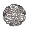 Doily Boutique Round Doily with Cutwork Gray and Silver Roses