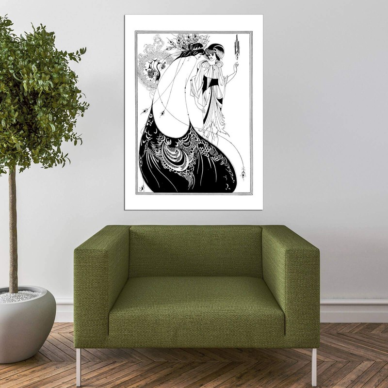 Spiffing Prints Oscar Wilde Aubrey Beardsley - Peacock Skirt Illustration