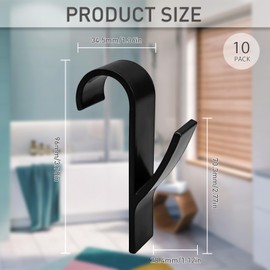 Pack of 10 Hooks for Round Radiators, Hooks for Towel Radiators, Towel Hooks, Black Hooks, Heating, Bathroom Radiators for All Standard Radiators