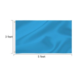 2 Pack 3x5 Foot Pure Solid Blue DIY Flag,Plain Blue Flags Polyester with Brass Grommets,Bright Colors and UV Fade Resistant,DIY Decoration