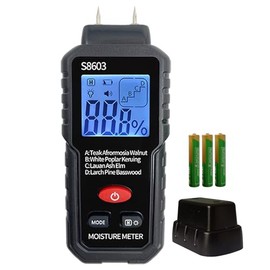 Digital Wood Moisture Meter Checker,Pin-Type Wood Moisture Tester for Lumber,Firewood,Decks,Paper,Floor,Water Leak Detector,Damp Humidity Tester,Hygrometer