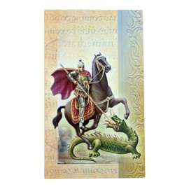 William J. Hirten Deluxe Catholic Holy Card with Traditional Prayers (Saint George)