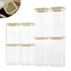 CozNido 8pcs Square Pantry Glass Jars with Clear Airtight Lids