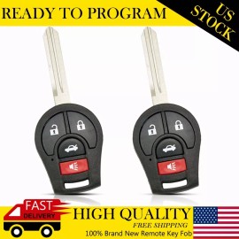 Autocarparts-ABG 2 For 2013 2014 2015 2016 2017 Nissan Versa Keyless Entry Remote Car Key Fob