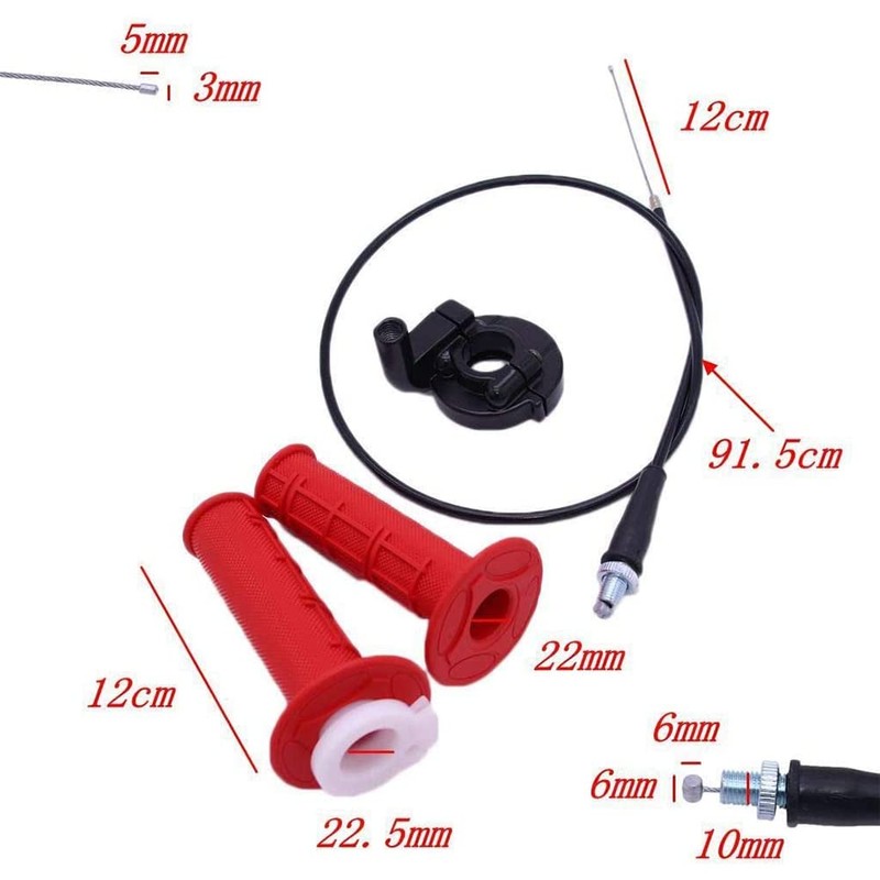 Namvo 7/8 inch Throttle Handle Grip Twist with Cable Assembly