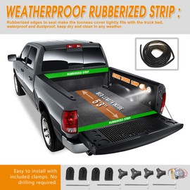 Vinyl Soft Tri-Fold Truck Bed Tonneau Cover Compatible with 05-11 Dodge Dakota 5.5Ft Fleetside Bed