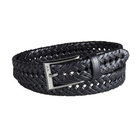 Dockers Men's Leather Braided Casual and Dress Belt,Black Glazed,38