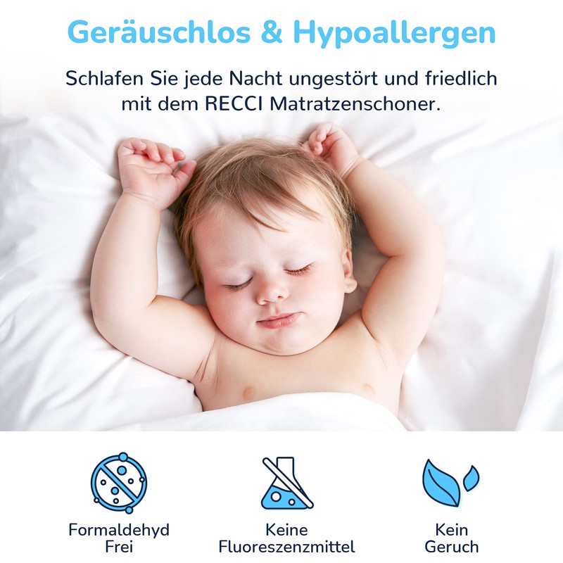 Recci Ultra Thin Waterproof Mattress Protector, Mattress Cover, Incontinence Pad,