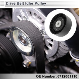 Motoforti Drive Belt Idler Pulley for Ssangyong Kyron 2005-2014 Serpentine Tensioner Pulley Idler with Bolt Washer No.6712001110 Plastic Black 1 Pcs