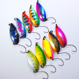 momolures Trout Fishing Spoon lure TIMO Native Color 2.8g 3.5g 4.2g Assort Set Forest MIU Style (3.5g - 10pcs Assort)
