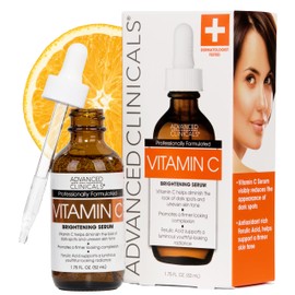 Advanced Clinicals Brightening Vitamin C Serum For Face With Glycolic Acid + Lactic Acid | Vitamin C Eye Serum Face Moisturizer For Improving Look Of Dark Spots & Uneven Complexion, 1.75 Fl Oz