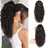 RONTAYA Ponytail Extension, 18 Inch Black Brown Claw Clip Ponytail