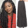 Leeven 24 Inch Passion Twist Crochet Braids Hair for Distressed Butterfly Faux Locs 2 Packs Synthetic Water Wave Passion Twists Crochet Braiding Hair for Black Women 2#