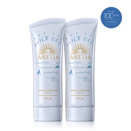 Anessa 아넷사 미네랄 UV 선스크린 마일드 젤 90g 2개 Anessa Mineral UV Sunscreen Mild Gel 90g (2 pieces)