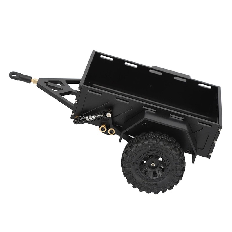 RC Car Hitch Trailer Aluminum Alloy Antislip Rubber Tire Rustproof