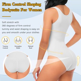piannao Shapewear Women's Body Shper Tummy Control Bodysuit Shaping Versatile Women Breathable Bodysuit with Leg Shorts Bodysuit Adjustable Shoulder Strap Shaping Bodysuits Figure Shaping Tank Tops