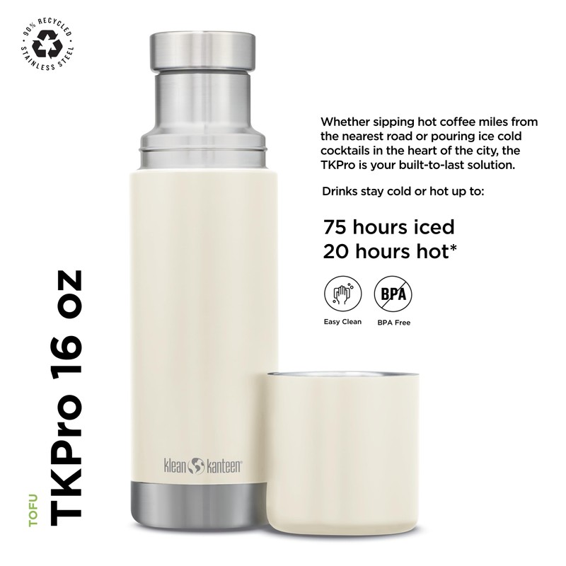 KleanKanteen TKPro-TF Men's Water Bottle, Tofu, One Size