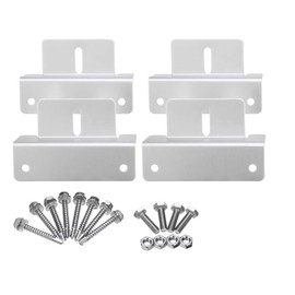 Solar Panel Z Mounting Brackets, Aluminium Construction with Hardware, Set of 4