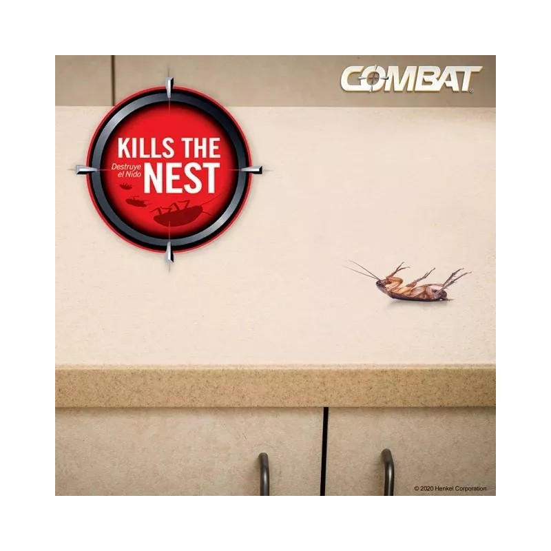Combar Combat Mata Cucarachas 12 Trampas Cebo 2 Pack Importado
