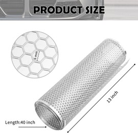 40x13" Car Grill Mesh for Bumper,Cuttable Metal Mesh Grill with 6mm Honeycomb Meshes Eyelets for Blocking Stones/Branch,Aluminum Alloy Car Metal Meshes Screen Grille Inserts (6mm Hexagonal)