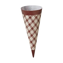 FBASVP001-200 Cone Sleeves (Brown Check), 200 Pieces Ice Cream, Soft Cream, Disposable