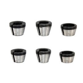 Pack of 6 Collets Adapter, Alloy Collets Replacement Parts for Trimmer Tool Carbon Steel Material for Bakelite Milling Machine Parts (6/6.35/8 mm)