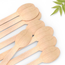 LUMOUS ROLA 100PCS Disposable Wooden Cutlery Set [100 Spoons ] BPA Free Eco-Friendly Biodegradable Cutlery Set for Picnic Outdoor Parties(100 PCS Spoons)