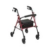 Drive Medical RTL10261RD Foldable Rollator Walker with Seat - Adjustable