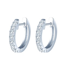 MOOFUN Earrings Silver 925 Hoop Earrings Small 10 mm Earring Women's Earrings with Mini Zircon Earrings Hoop Earrings for Mum Best Friend Teenager Girls Grandma Sister Women Gift Birthday Gift,
