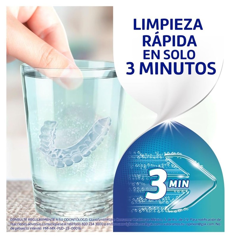 Corega Tabs 3 Minutos, Limpiador de Prótesis Dentales, 30 Tabletas