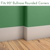 5.5" x 3/4" Rounded Outside Bullnose Corner Baseboard Molding and