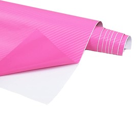 ZYNQACC 3D Carbon Fiber Vinyl Wrap Adhesive Sheet Roll Vinyl Sticker Tape for Cars Auto 152X30cm/ 60"X11.8" (Pink)
