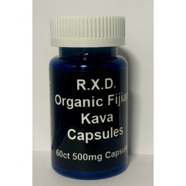 Organic Fijian Kava Kava 60ct Capsules. 500mg caps