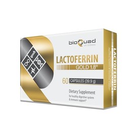 Lactoferrin Gold 1.8 - Para el apoyo inmunitario, la salud digestiva y la absorción de hierro - Sin lactosa, sin gluten, sin OMG (60 unidades)        