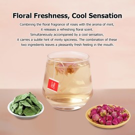 HANGFANGLING Rose Mint Tea, Promotes Digestion, Soothes and Relaxes, Relieves Anxiety, Helps Fall asleep, Refreshes Breath, Skin Care and Beauty, Gift Tea (20 Tea Bags)